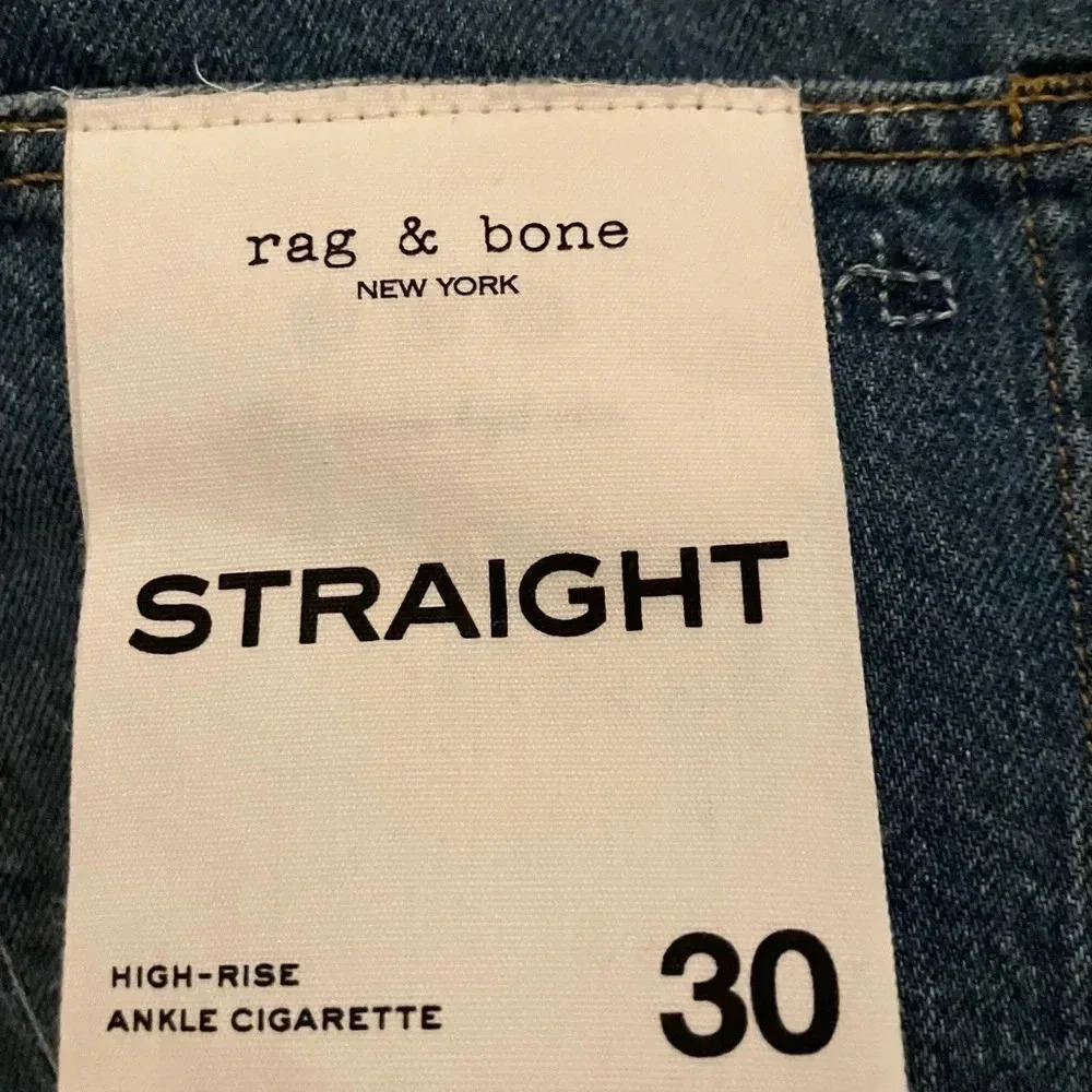 RAG & BONE Nina High Rise Ankle Cigarette Straight Leg Jeans Monty NWT - Picture 6 of 12